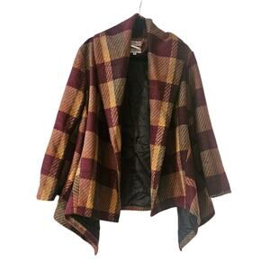 CHICWISH Womens LG Shawl Collar Asymmetrical Wrap Coat Wool Blend MISSING BELT